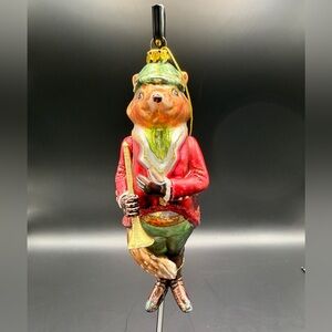 Charming Fox Ornament in Red and Green